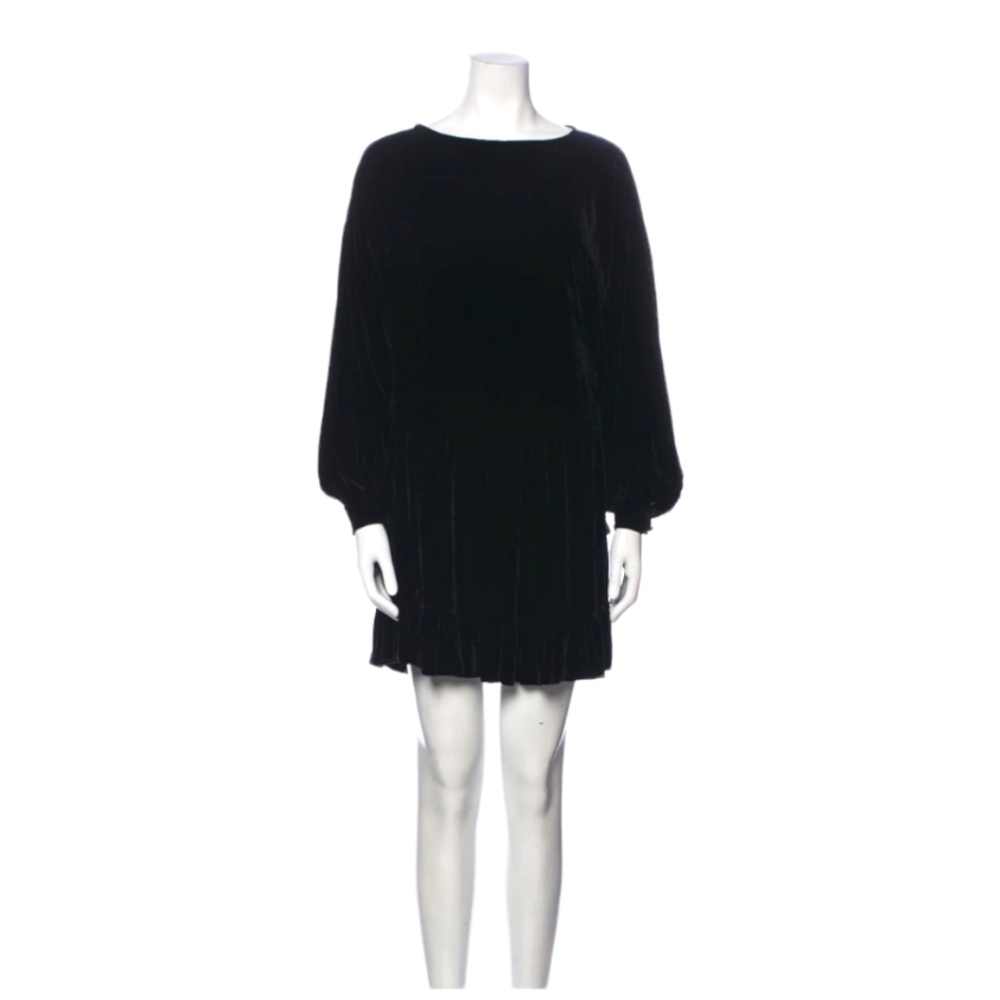 Ulla Johnson Black Velvet Balloon Sleeve Shift Dress